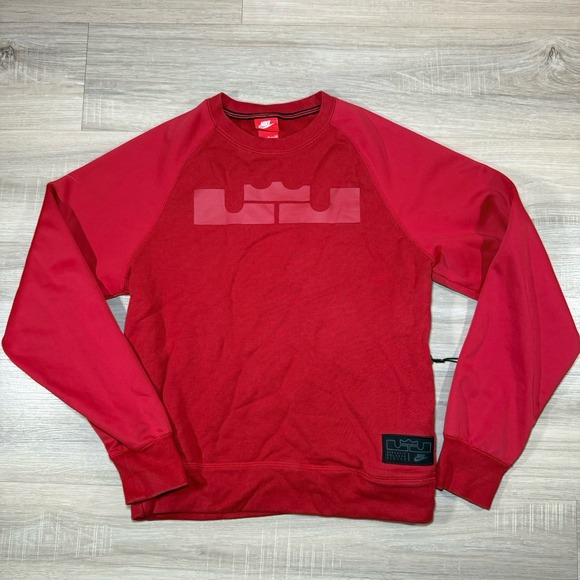 Nike Other - Nike Mens Lebron‎ James Size S Crew Sweatshirt Virescit Vulnere Zip Pocket Red